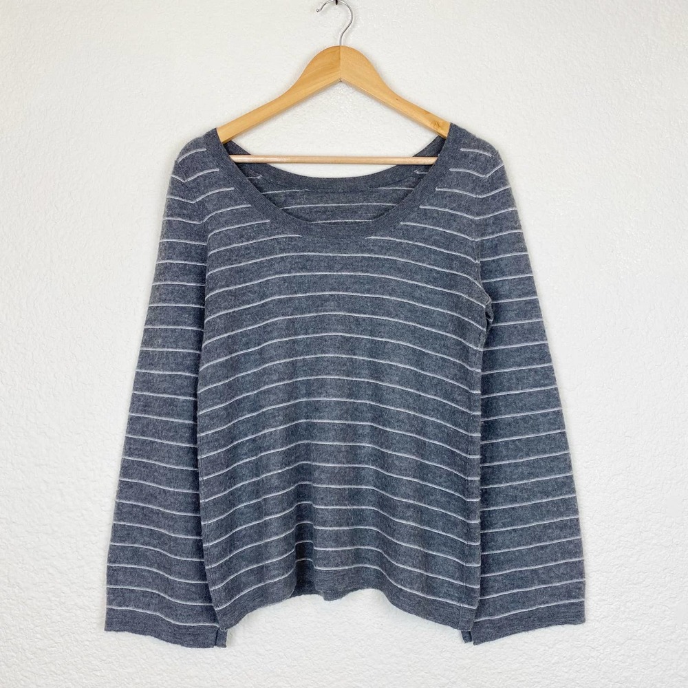 Vince Gray Striped Cashmere Sweater Size S